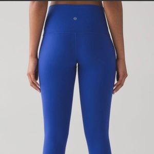 WunderUnder high rise full Luon electric blue full length